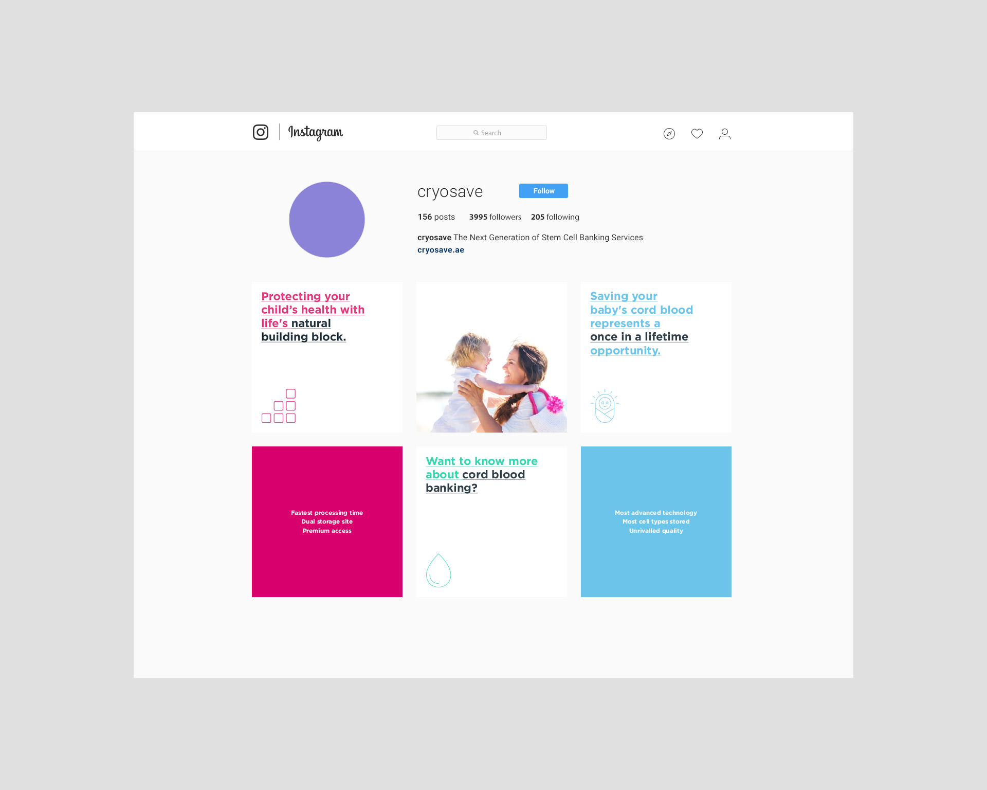 Cryosave Instagram Profile