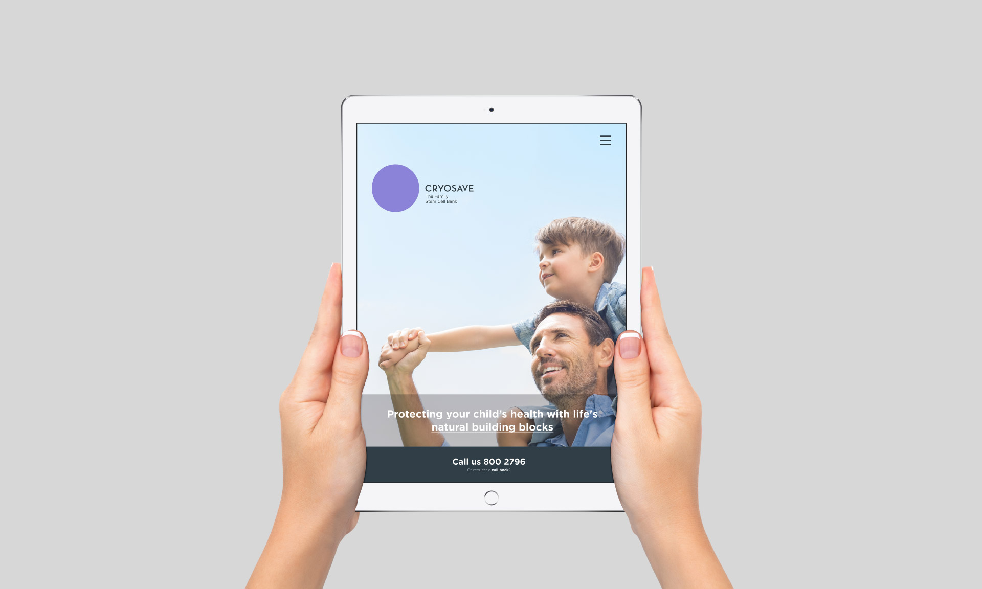 Cryosave Website Digital iPad