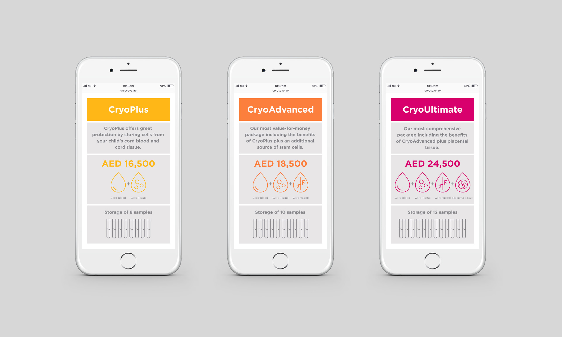 Cryosave Website Responsive Mobile Device