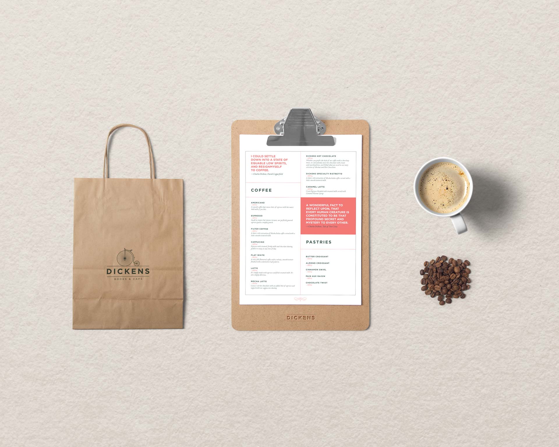 Dickens Branding Coffee Menu