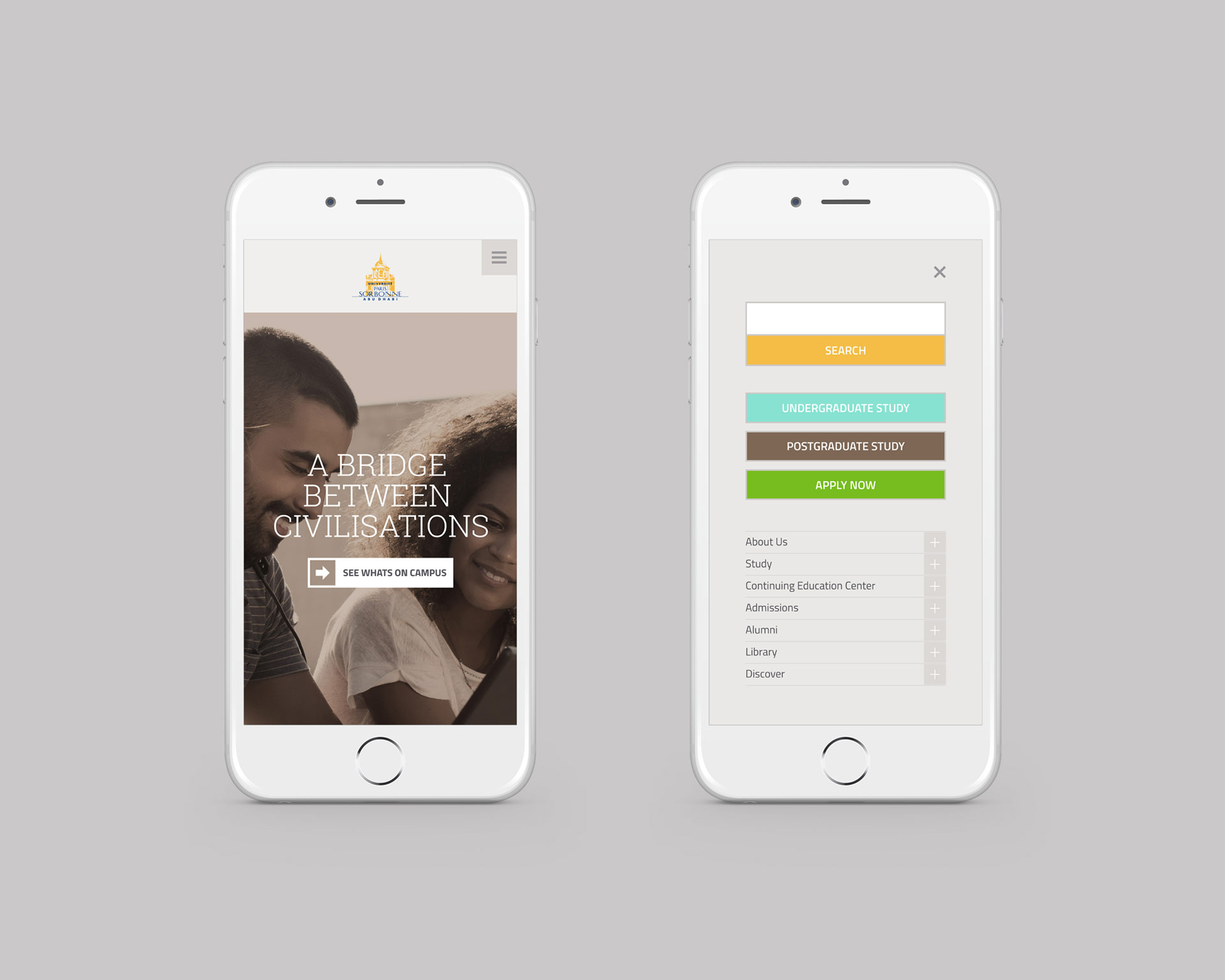 Sorbonne Website Mobile